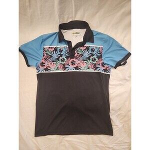 Tipsy Elves Performance Floral Golf Polo Shirt Men's Size Medium